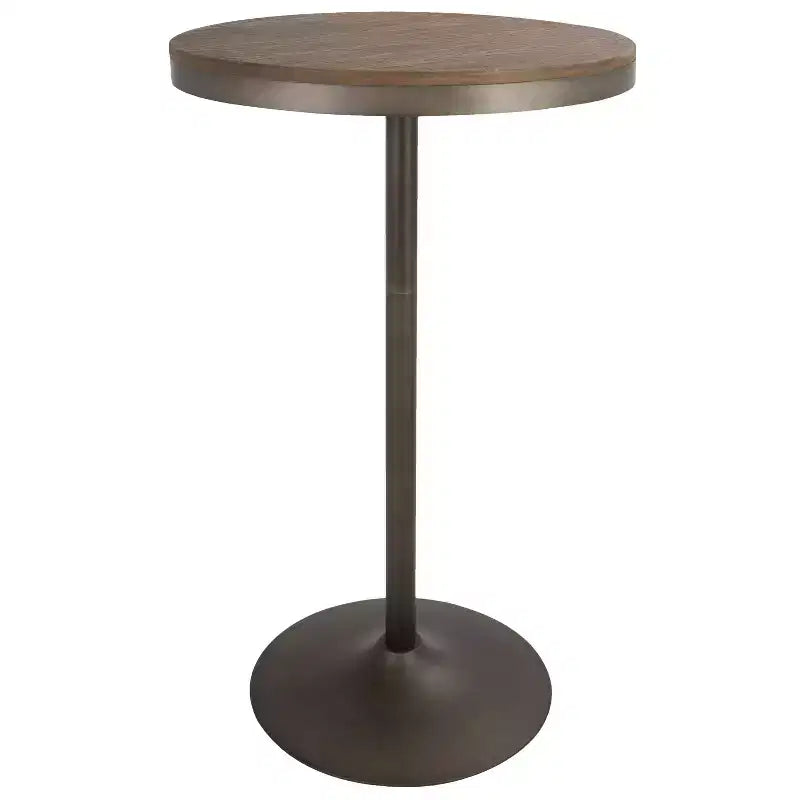 Industrial Adjustable Bar Height Table - Bamboo Top, Black Metal Base