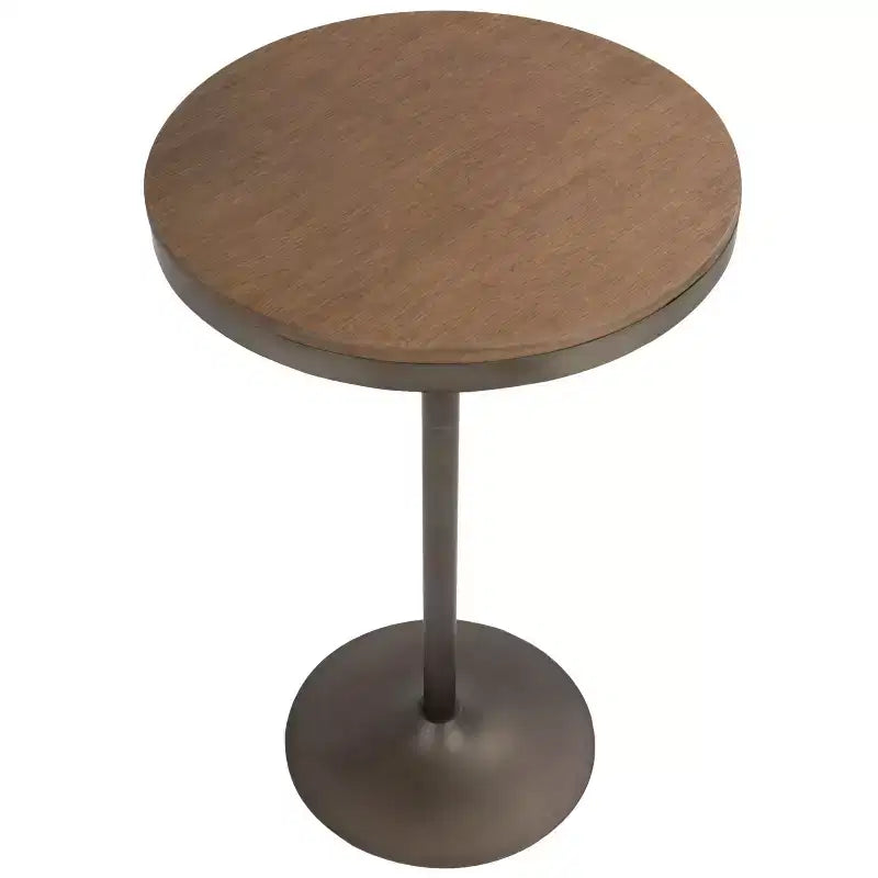 Industrial Adjustable Bar Height Table - Bamboo Top, Black Metal Base