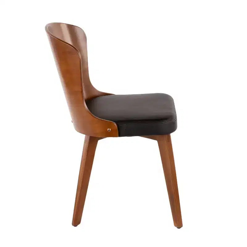 Mid-Century Modern Faux Leather Armless Chair