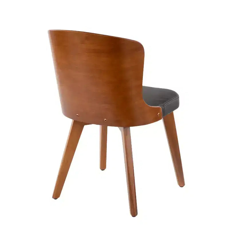 Mid-Century Modern Faux Leather Armless Chair