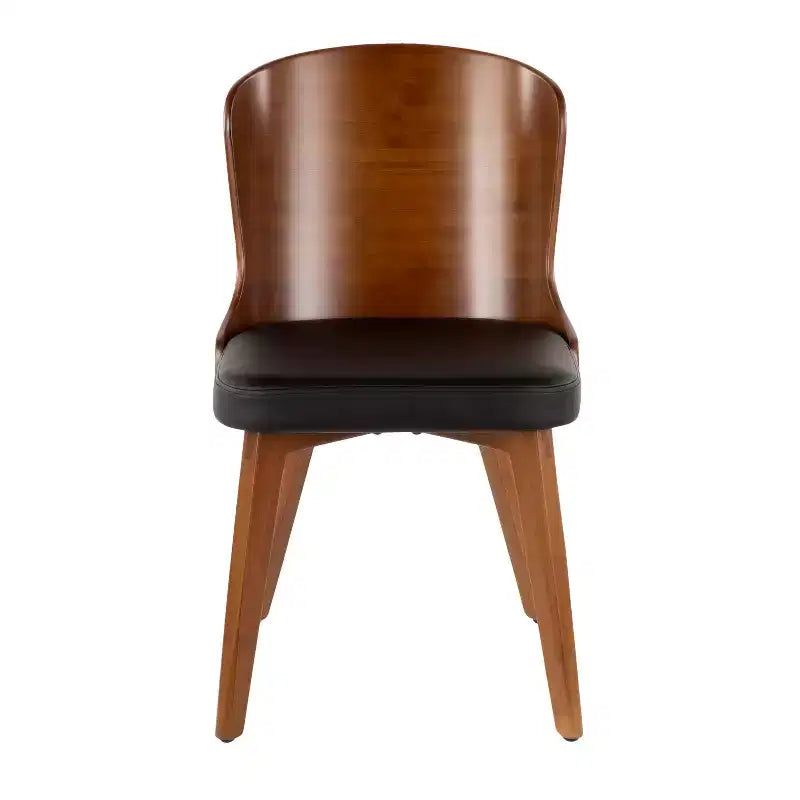 Mid-Century Modern Faux Leather Armless Chair