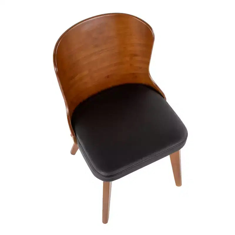 Mid-Century Modern Faux Leather Armless Chair