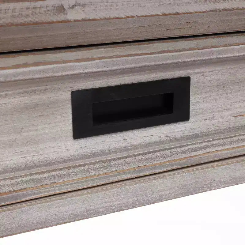 Gray Wood 2-Drawer 1-Shelf Console and Entryway Table