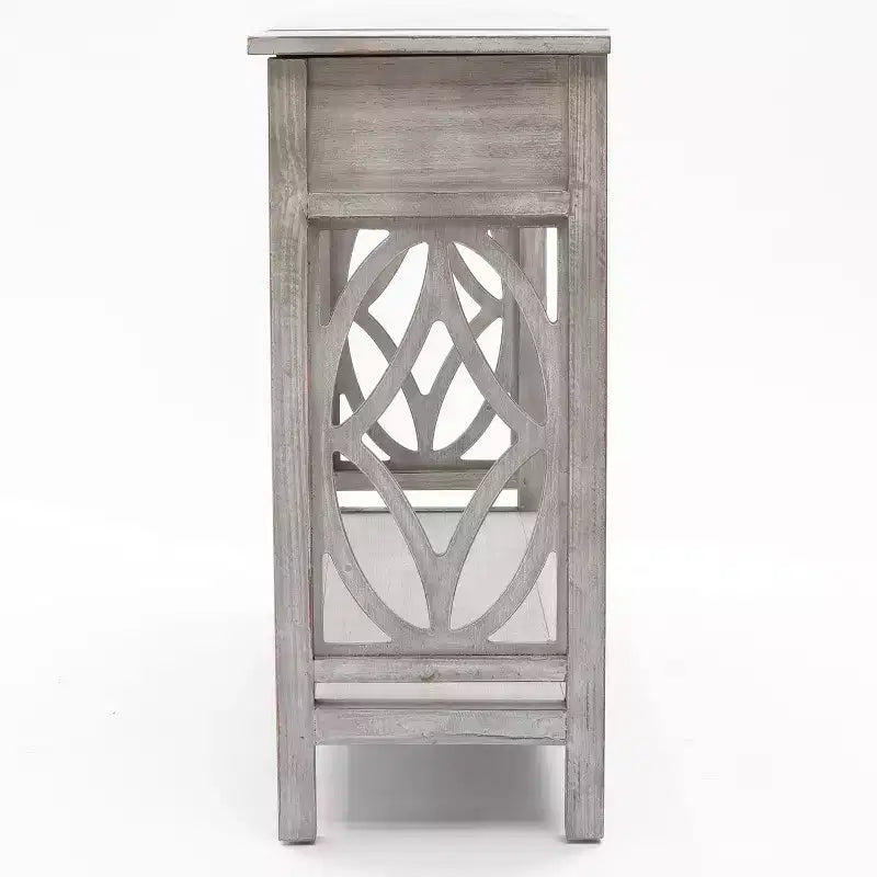 Gray Wood 2-Drawer 1-Shelf Console and Entryway Table