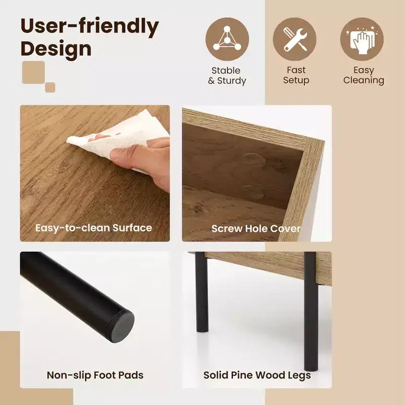 Lift Top Coffee Table with Hidden Compartment and 3 Open Cubbies, Brown