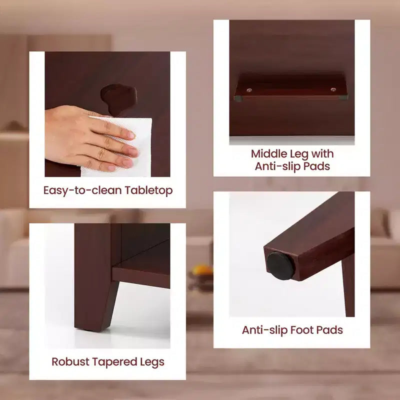 Lift Top Coffee Table with Hidden Compartment and Storage Shelves, Brown