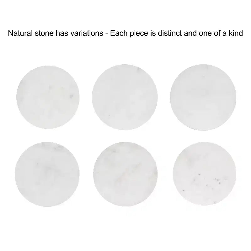 17" Round Marble Top Metal Side Table, Gold