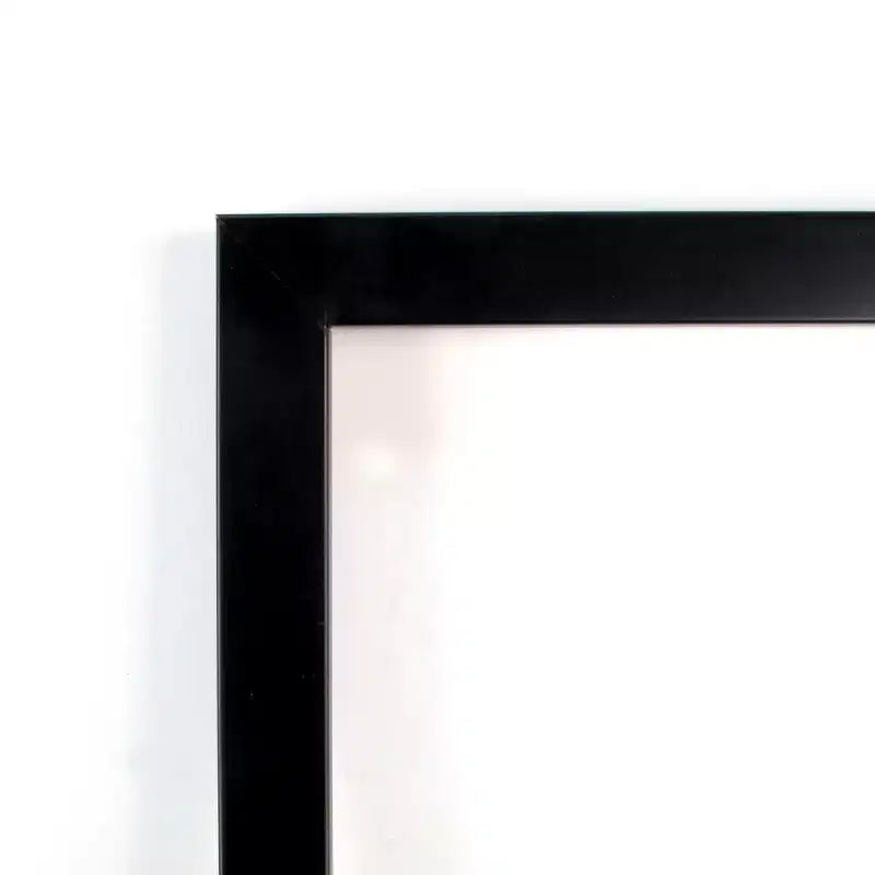 Petite Bevel Wood Bathroom Wall Mirror - Narrow Contemporary Frame