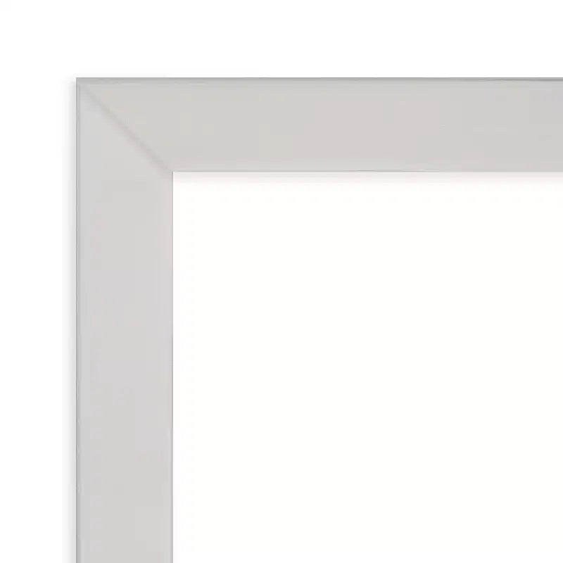 Petite Bevel Wood Bathroom Wall Mirror - Narrow Contemporary Frame