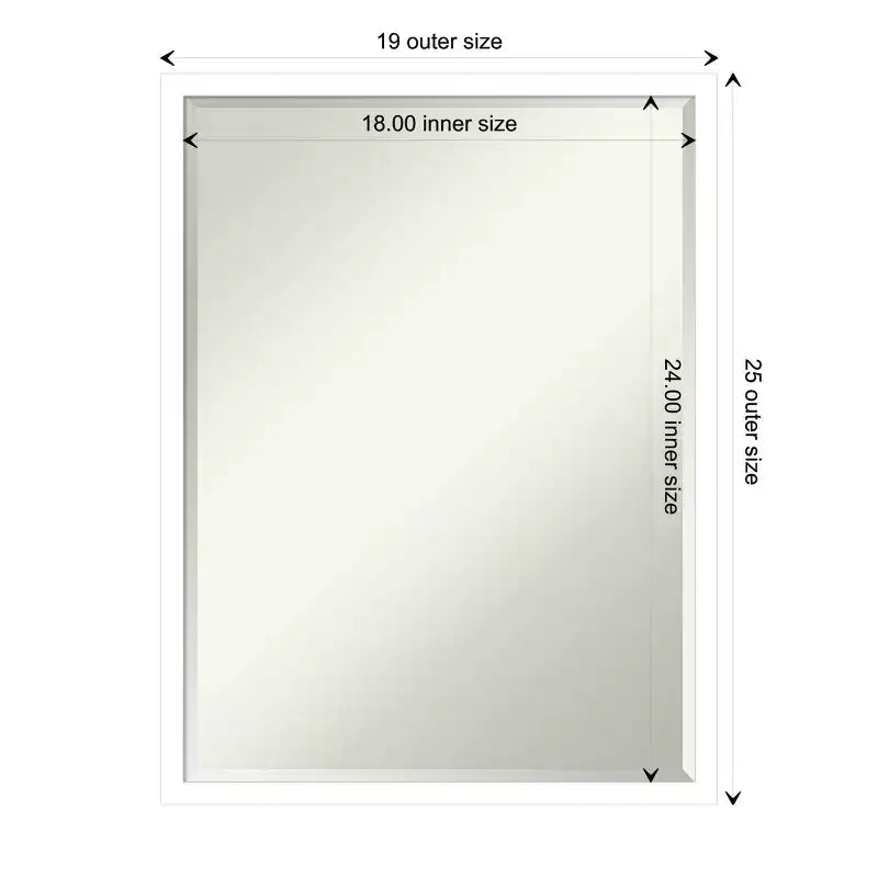 Petite Bevel Wood Bathroom Wall Mirror - Narrow Contemporary Frame