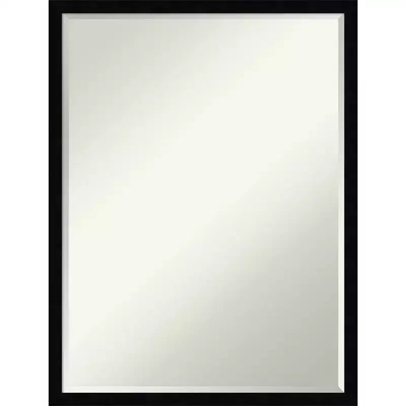 Petite Bevel Wood Bathroom Wall Mirror - Narrow Contemporary Frame