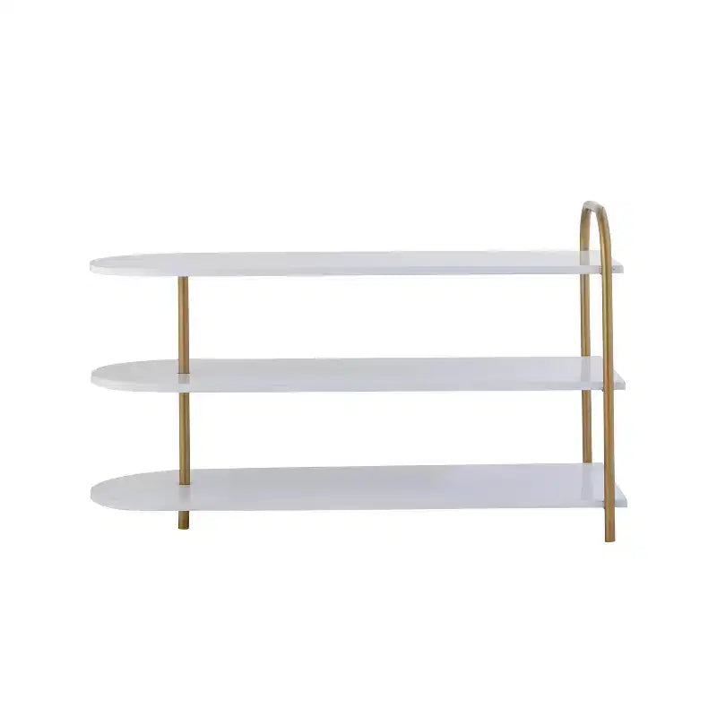 Modern 3-Tier Iron Curved Shoe Rack - 9 Pairs