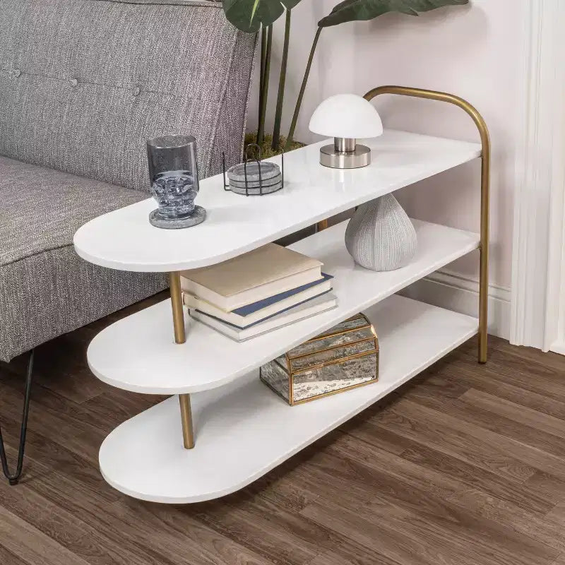 Modern 3-Tier Iron Curved Shoe Rack - 9 Pairs