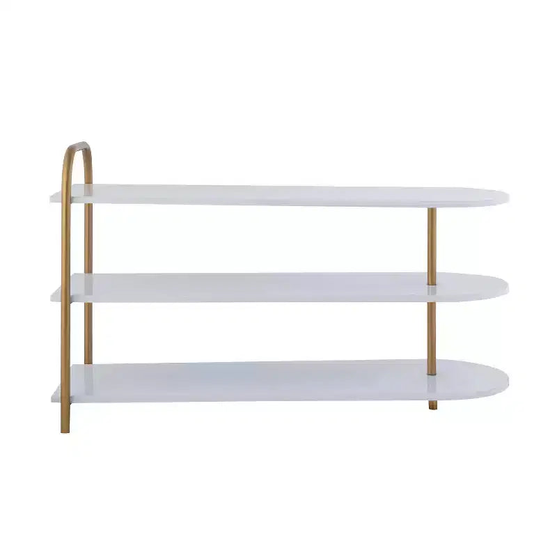 Modern 3-Tier Iron Curved Shoe Rack - 9 Pairs