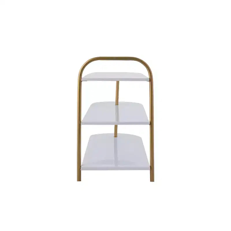 Modern 3-Tier Iron Curved Shoe Rack - 9 Pairs