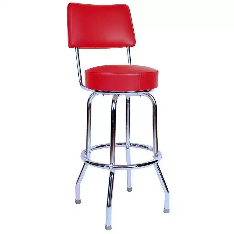 24" Swivel Counter Height Barstool with Padded Back