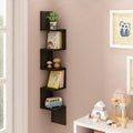 5-Tier S-Shaped Corner Bookshelf, Espresso