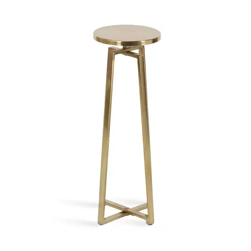 Round Iron Drink Table / Pedestal Side Table