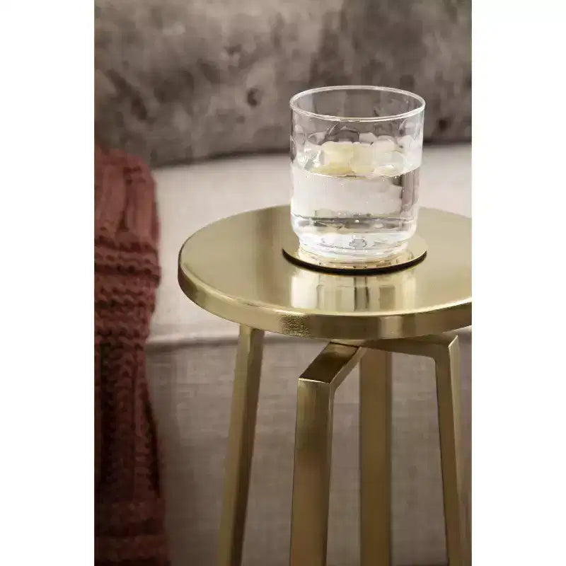 Round Iron Drink Table / Pedestal Side Table