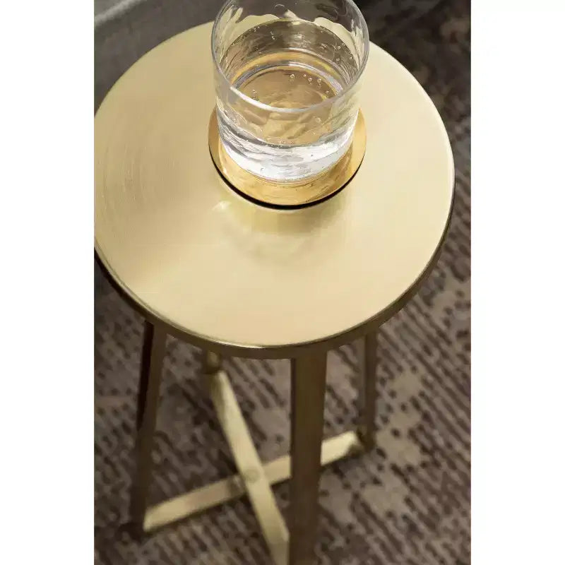 Round Iron Drink Table / Pedestal Side Table