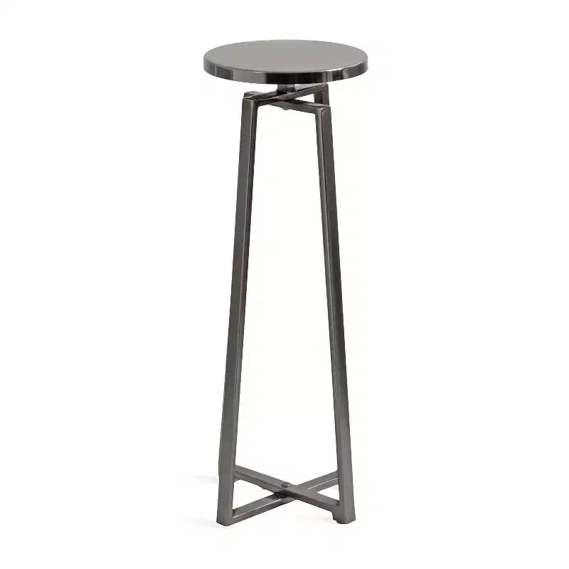 Round Iron Drink Table / Pedestal Side Table