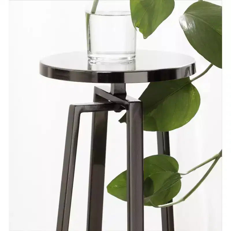 Round Iron Drink Table / Pedestal Side Table