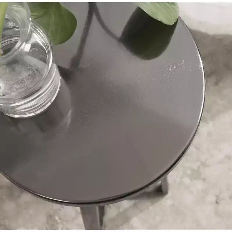 Round Iron Drink Table / Pedestal Side Table
