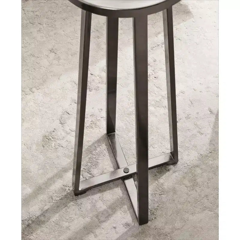 Round Iron Drink Table / Pedestal Side Table