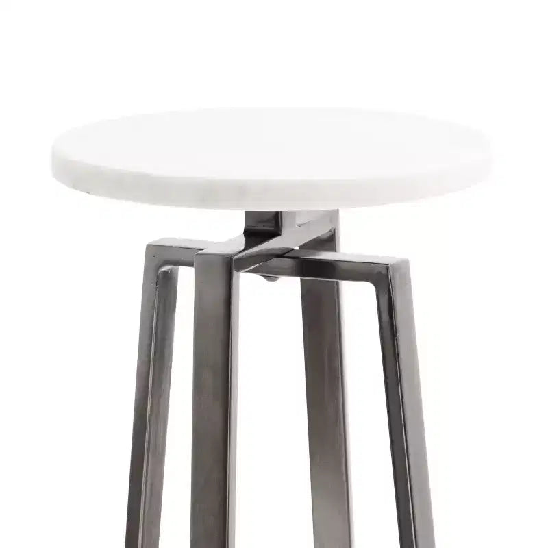 Round Iron Drink Table / Pedestal Side Table