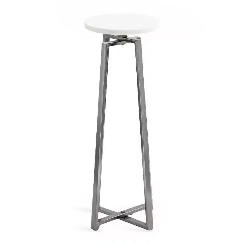 Round Iron Drink Table / Pedestal Side Table