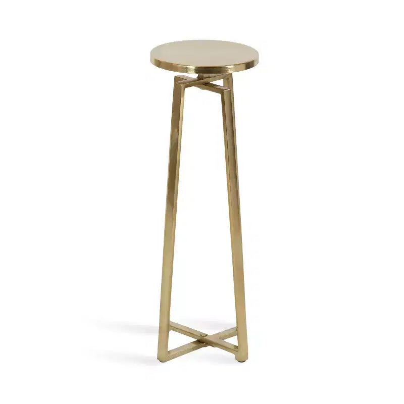 Round Iron Drink Table / Pedestal Side Table