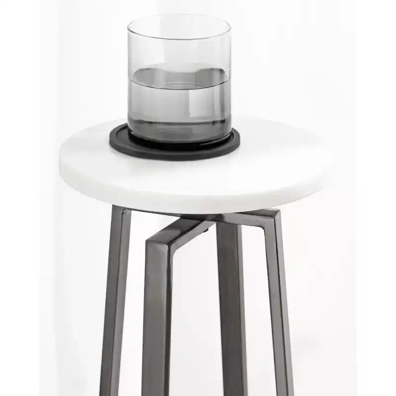 Round Iron Drink Table / Pedestal Side Table