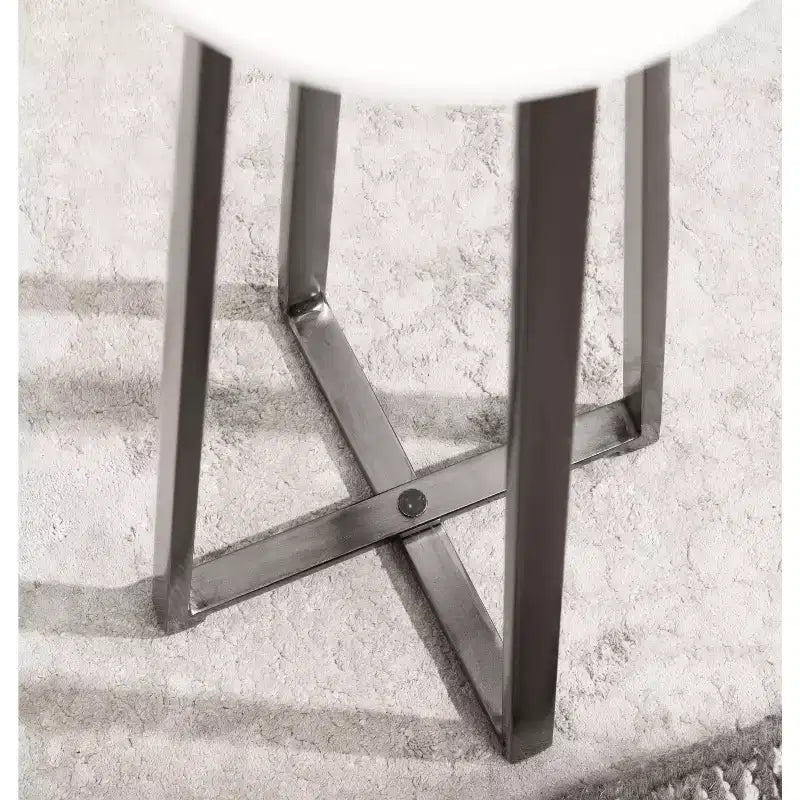 Round Iron Drink Table / Pedestal Side Table
