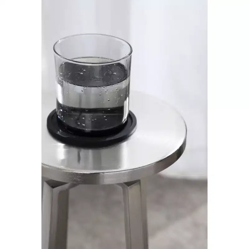 Round Iron Drink Table / Pedestal Side Table