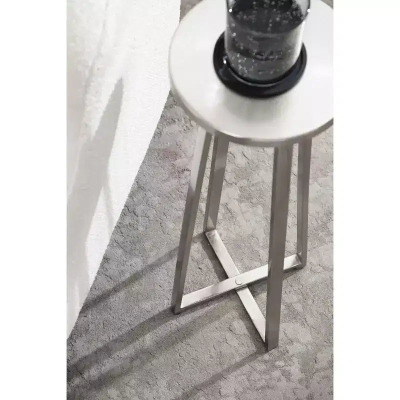 Round Iron Drink Table / Pedestal Side Table