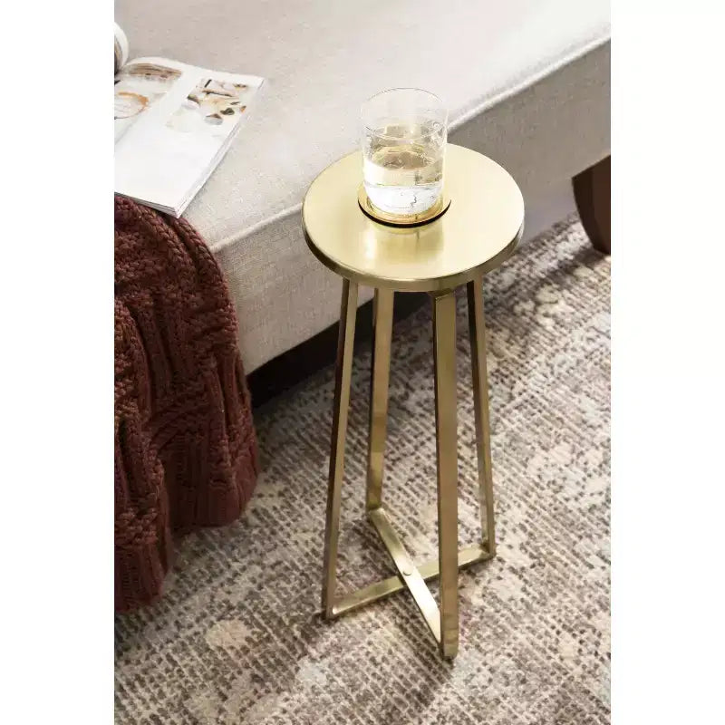 Round Iron Drink Table / Pedestal Side Table