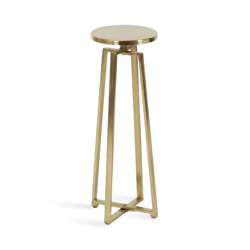 Round Iron Drink Table / Pedestal Side Table