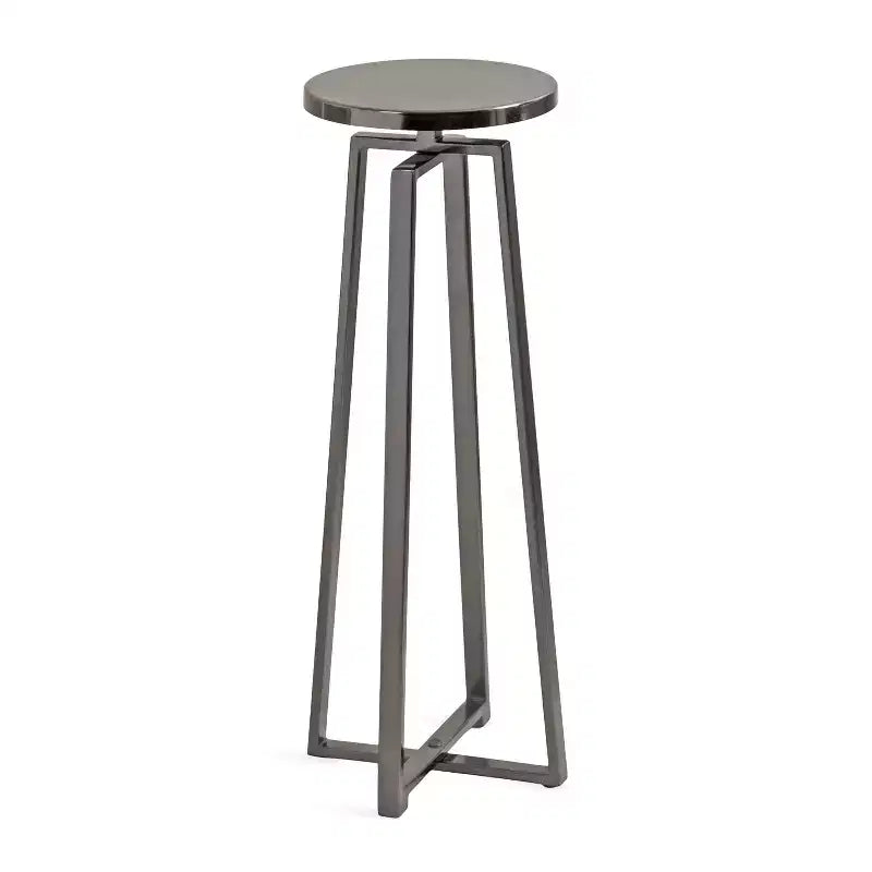 Round Iron Drink Table / Pedestal Side Table