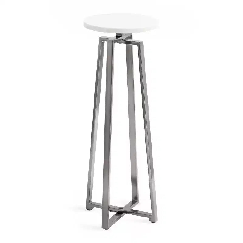 Round Iron Drink Table / Pedestal Side Table