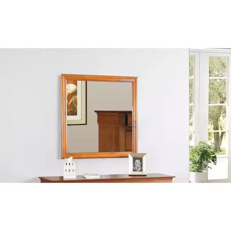 38" Classic Square Wood Framed Dresser Mirror