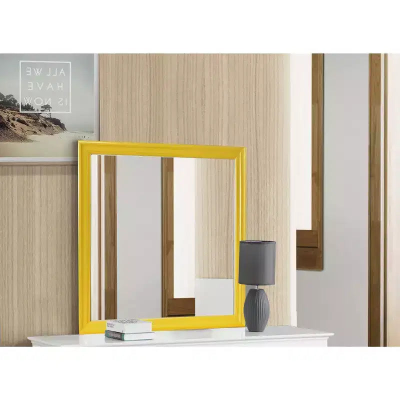 38" Classic Square Wood Framed Dresser Mirror