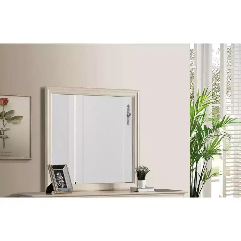 38" Classic Square Wood Framed Dresser Mirror