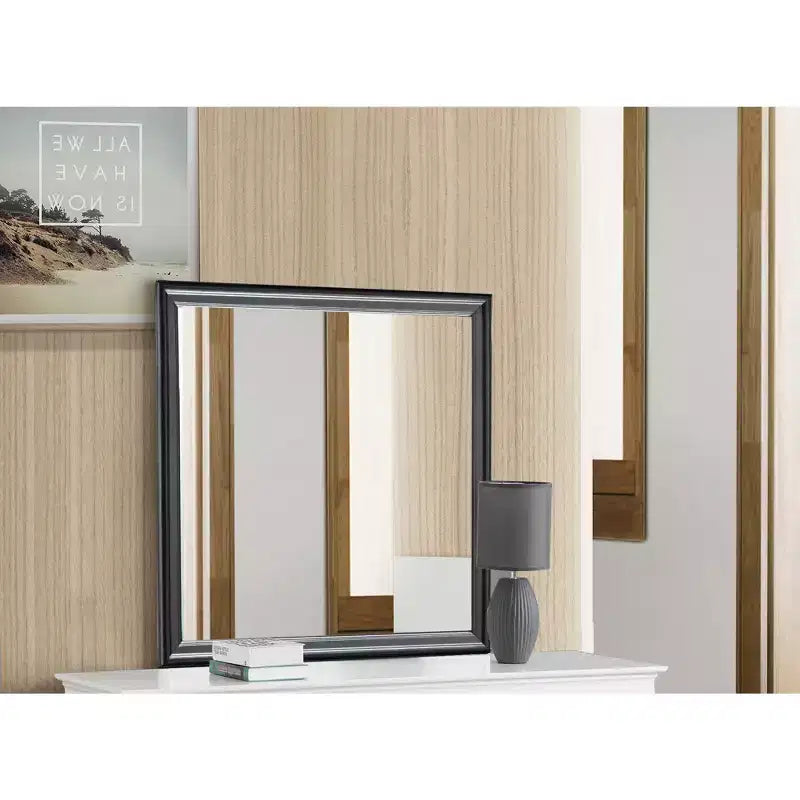 38" Classic Square Wood Framed Dresser Mirror
