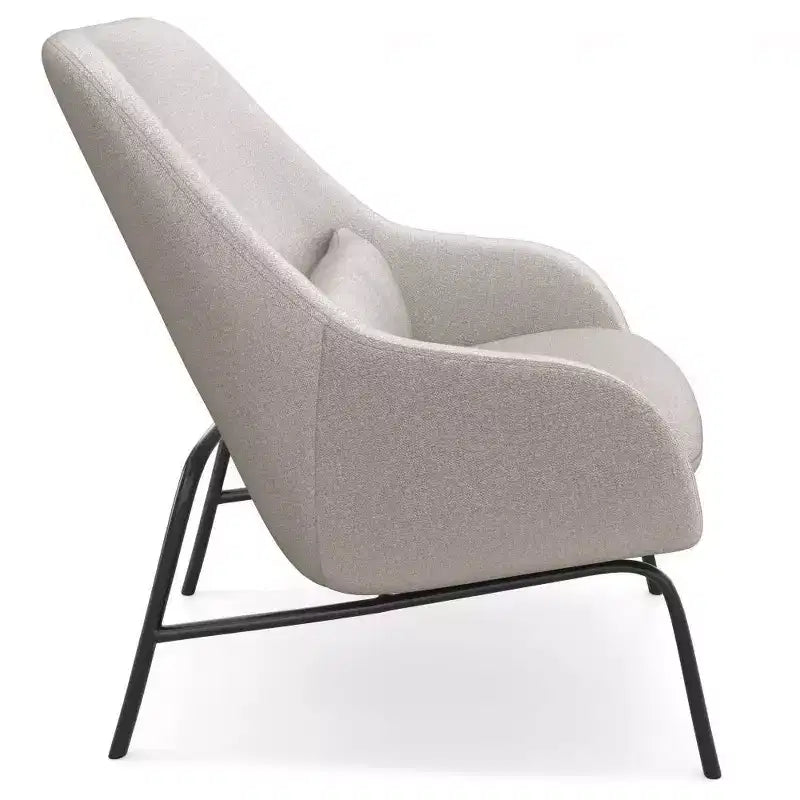 Linen Upholstered Accent Chair with Arms and Lumbar Pillow