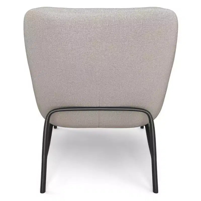 Linen Upholstered Accent Chair with Arms and Lumbar Pillow