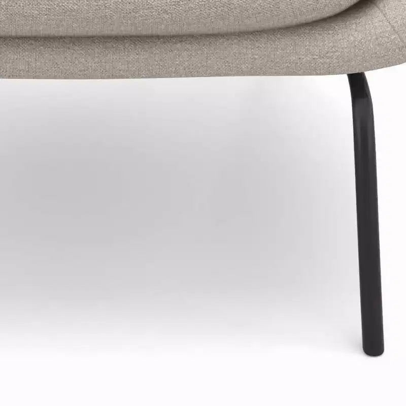 Linen Upholstered Accent Chair with Arms and Lumbar Pillow
