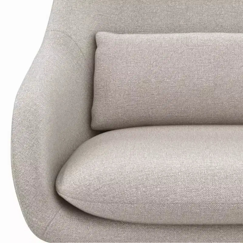 Linen Upholstered Accent Chair with Arms and Lumbar Pillow
