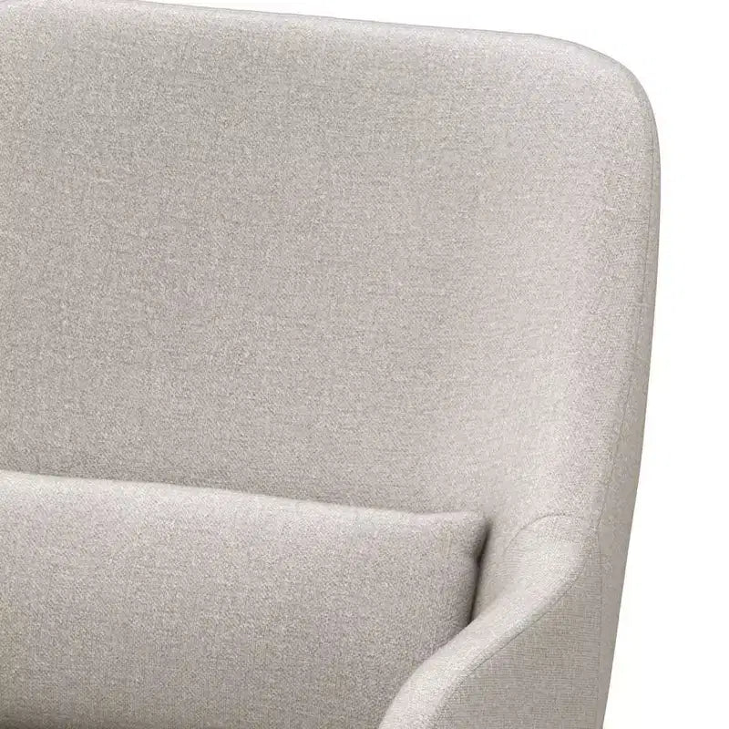 Linen Upholstered Accent Chair with Arms and Lumbar Pillow