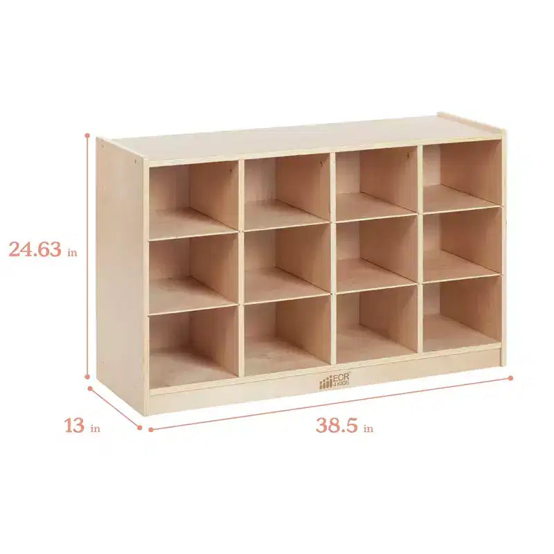12-Cubby Mobile Tray Storage Cabinet, 3x4, Classroom Furniture