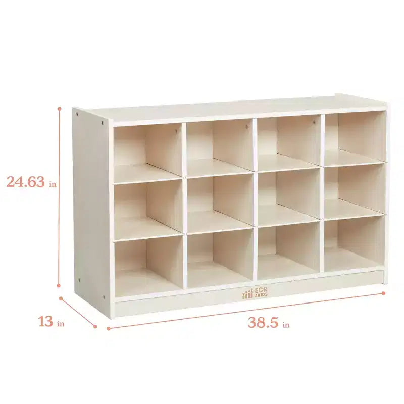 12-Cubby Mobile Tray Storage Cabinet, 3x4, Classroom Furniture